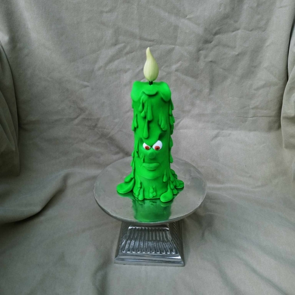 💚🐸 Melting 🕯🎃 Candle Face 🕷 Neon Green - Picture 10 of 11